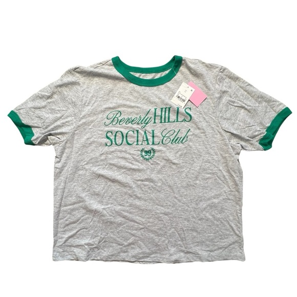 Mighty Fine Beverly Hills Gray Tee with Green Trim, XL - Picture 3 of 3